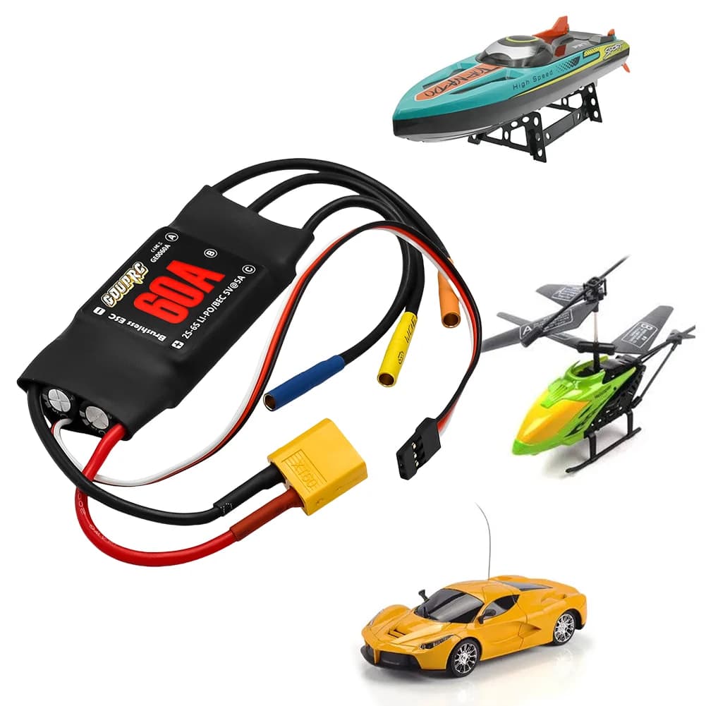 Electric speed regulator Brushless RC ESC 2-6S 60A with plugs 5V/7A BEC and XT60 for RC drone plane