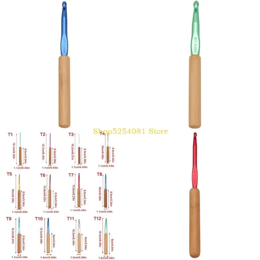 Uncinetto tunisino ergonomico AXYC con manico in legno Uncinetto tunisino in alluminio