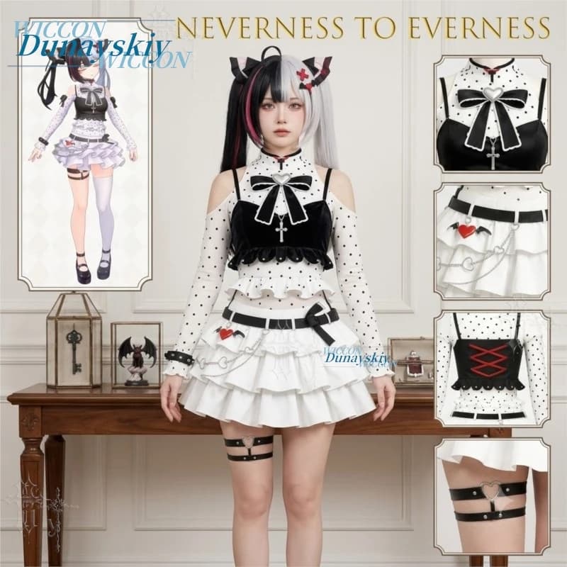 Neverness To Everness Requiem Black And White Nurser Rhym Traditional Chinese StyleStreet Y2K Fashion Dress Outfit Women Lolita