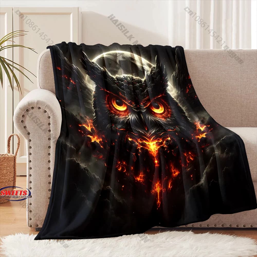 Coperta Fiery Night Moon, disponibile in diverse misure, coperta decorativa per divano, camera da letto, soggiorno, per bambini e adulti, regalo squisito