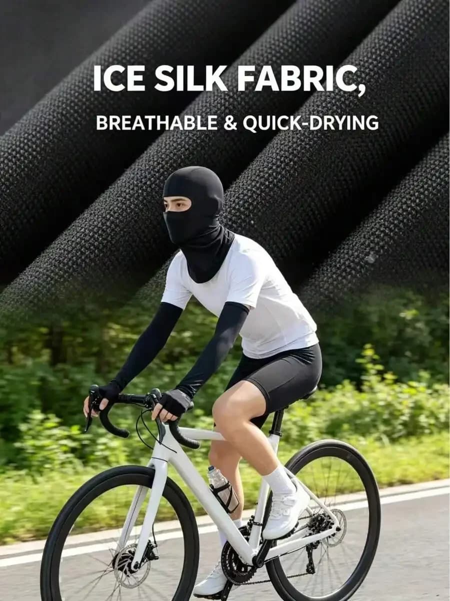 Maschera per il viso da ciclismo in seta ghiacciata, protezione solare, antivento, copricapo sportivo per adulti