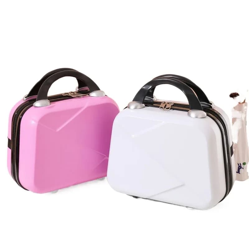 Portable Mini Hard Handheld Suitcase Colorful Travel Makeup Case Cosmetic Jewelry Storage Box Gift Packaging Small Luggage