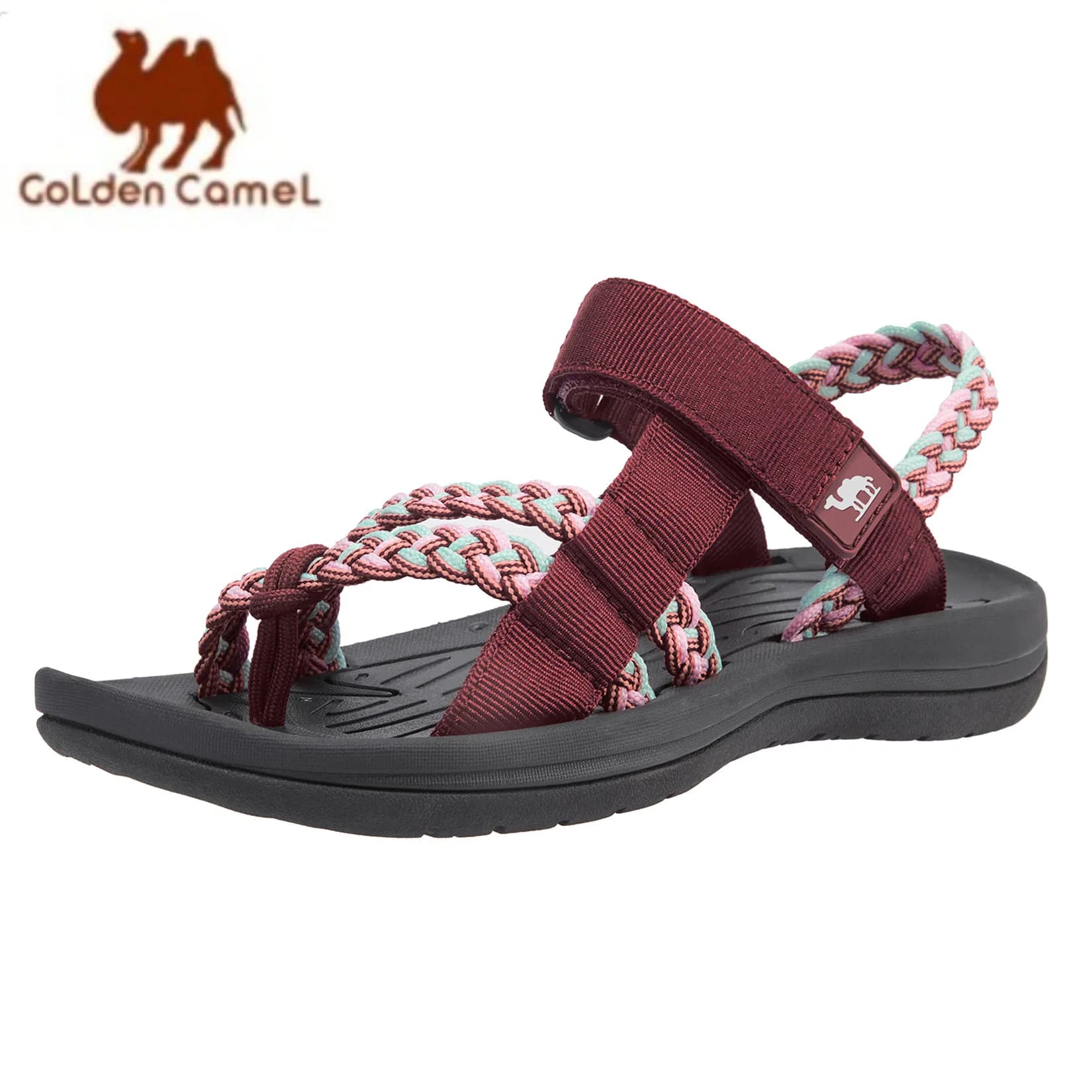 Trekking sandals in golden camel for women comfortable sports sandal with arch support for walks Casual outdoor water