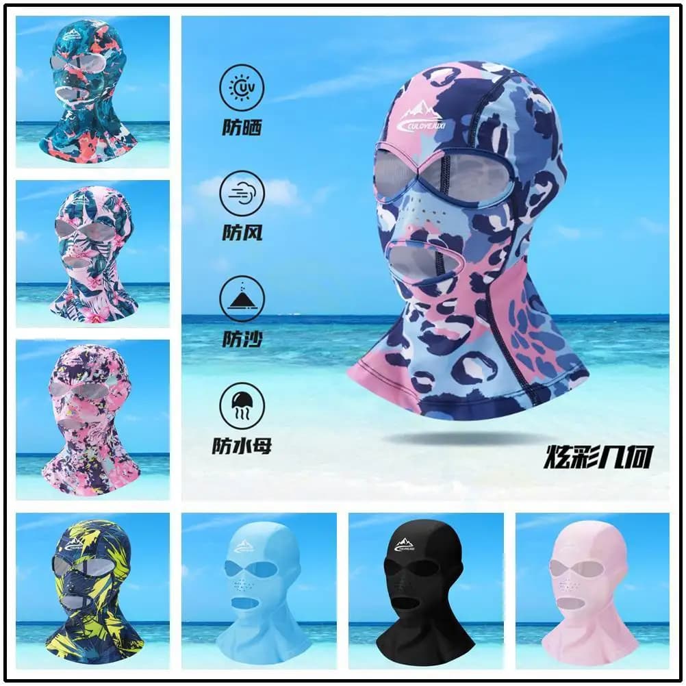 Swimming Face Gini Drifting Face Mask Protection Diving Head Cover Seaside Snorkeling Hat Swimming Cap Cycling headgear Anti-UV