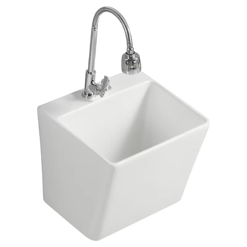 YJQ balcony wall-mounted ceramic basin, face wash hand, home bathroom square wall-mounted mop sink