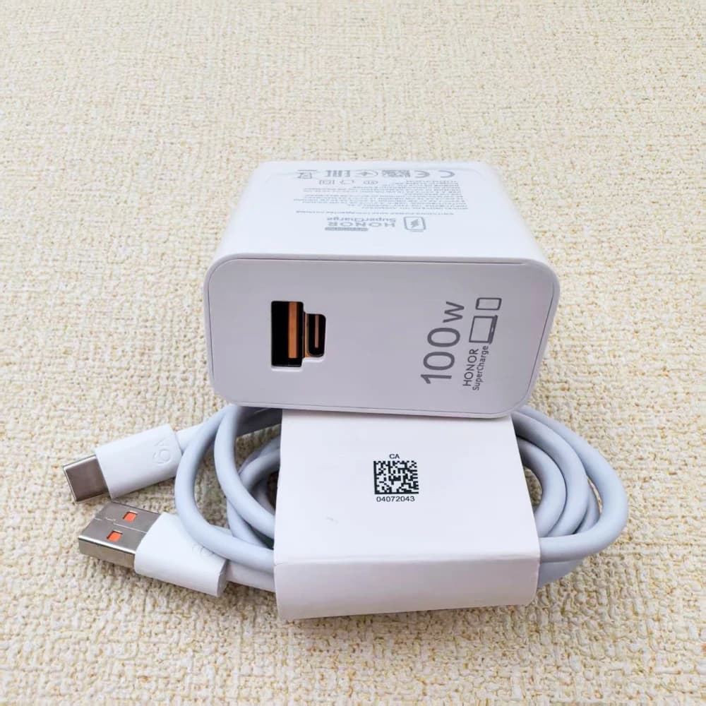 Honor charger 300 200 100 Pro 100W EU/US SuperCharge PD/QC 3.0 2 quick charging ports for 90 GT Magic 7 Pro and cable type C 1/1.5/2 M