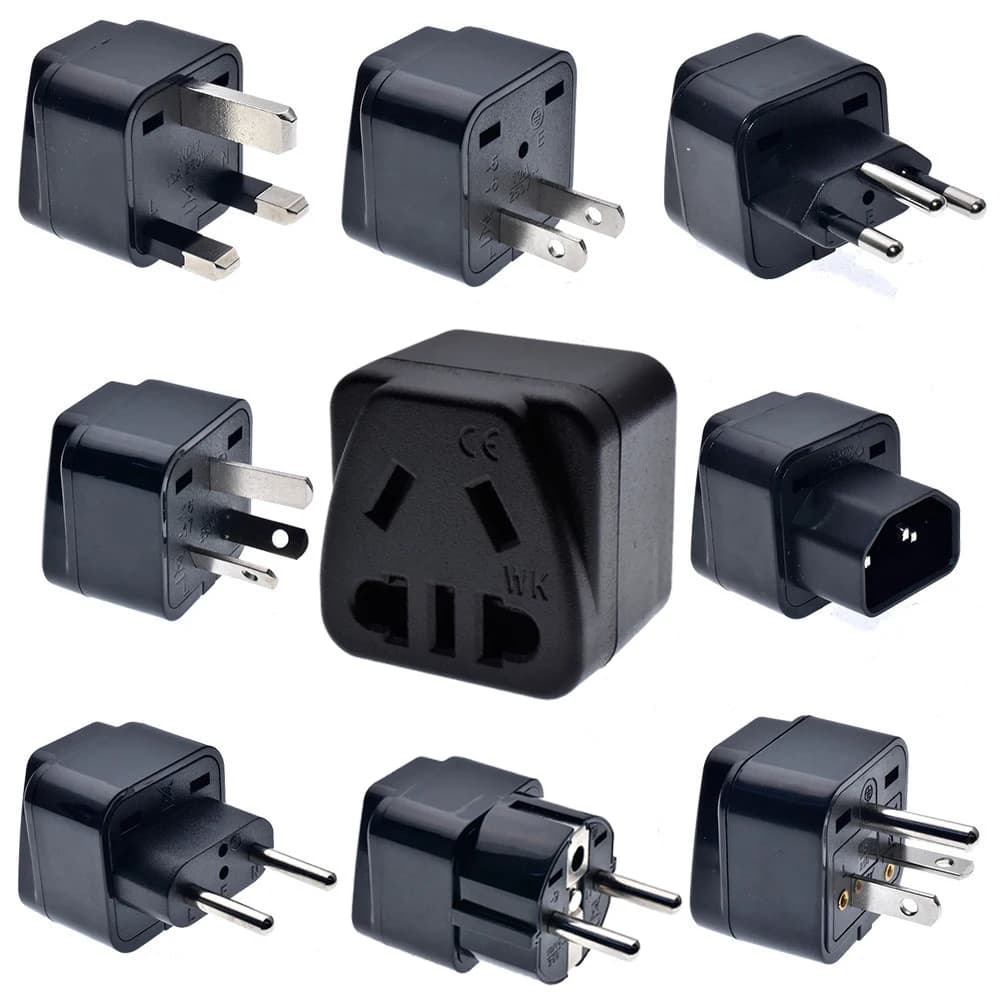 Adattatore da viaggio universale: connettori USA/AU/Cina a UE/Regno Unito/South Africa/India/Italia/Swiss, convertitore presa a 2 pin e 3 pin, 250 V 10 A