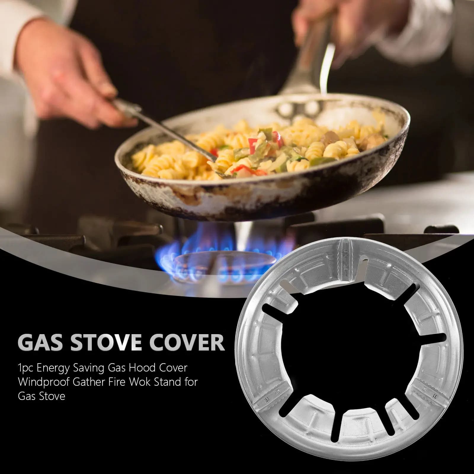 1Pcs High Quality Gas Stove Windproof Cover Fire Concentration Ring Adjustable Energy Saving Gas Stove Accessory Fire Wok Stand