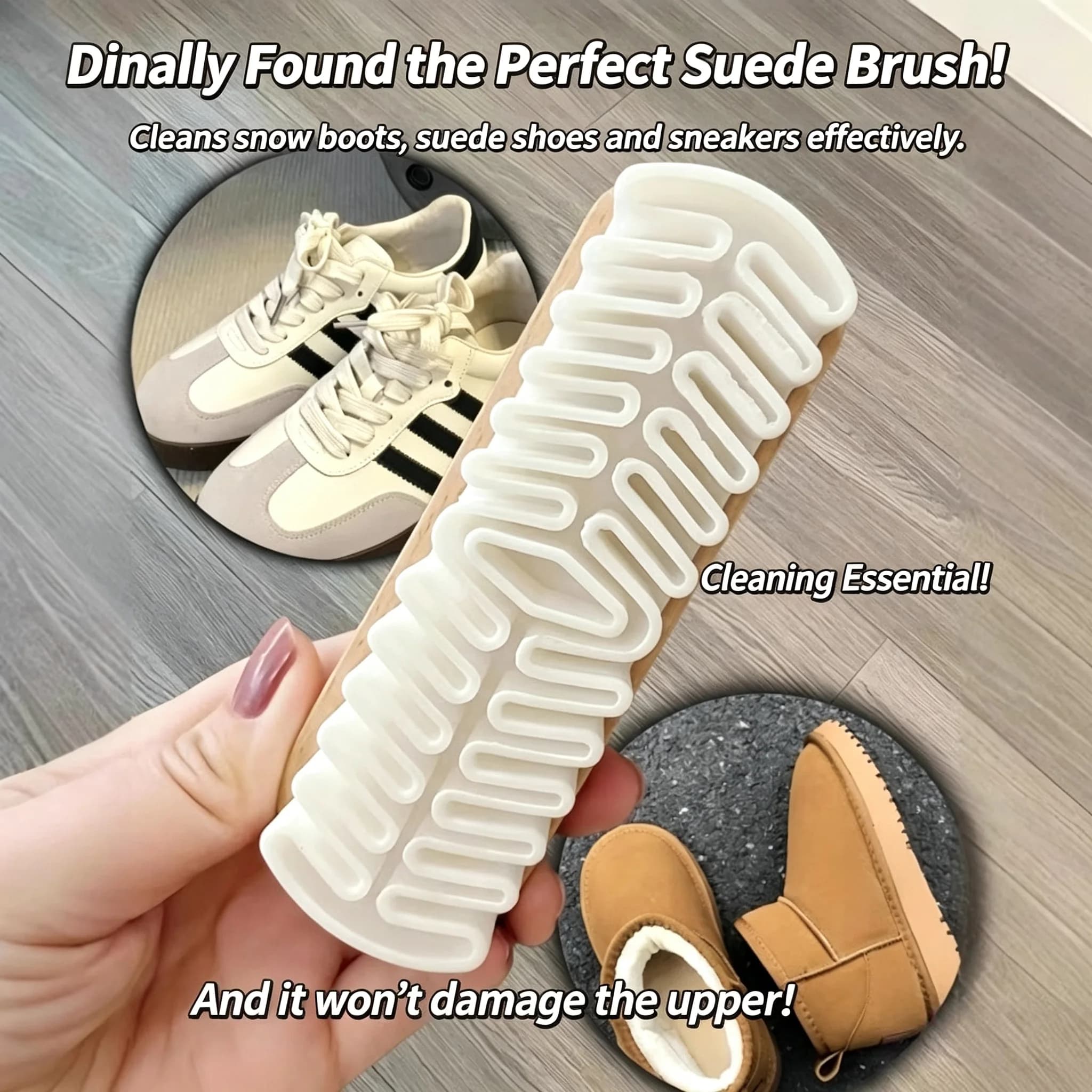 Suede Shoe Cleaning Brush Soft Rubber Bristles for Nubuck Boots Snow Shoes Dust Hair Remover Shoe Care Tool