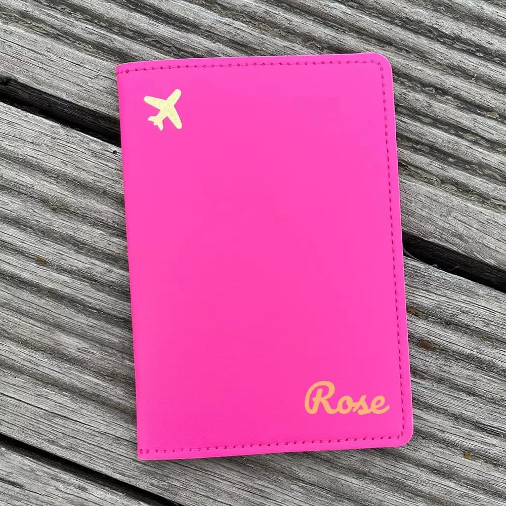 Copertina per passaporto con monogramma personalizzato Matrimonio Best Man Regalo per damigella d'onore Porta documenti da viaggio per matrimonio Trasporto di goccia