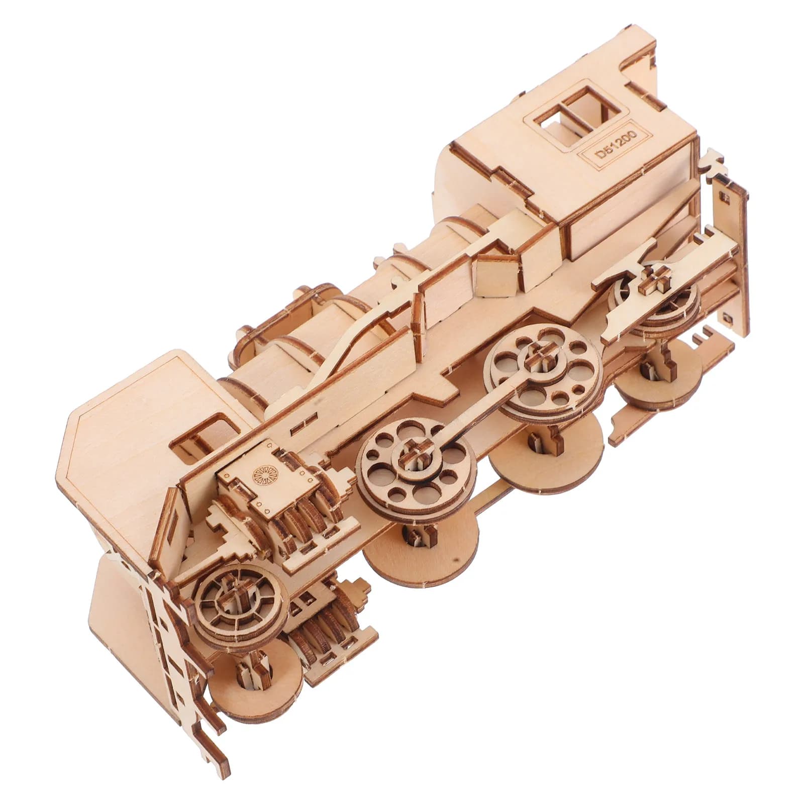 Set di Puzzle in Legno Fai-da-Te, Treno 3D Simulato, Kit Educativo Artigianale per Bambini