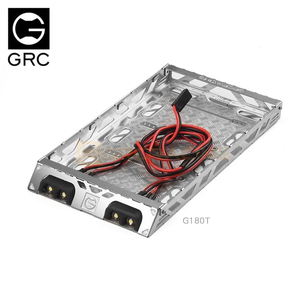 GRC Portapacchi da tetto in acciaio inossidabile in scala 1/18 stile T per Traxxas TRX4M Axial SCX24 FMS FCX24M # G180T