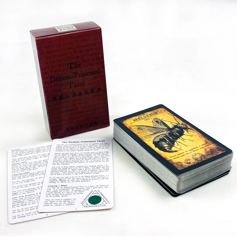 Carte dei Tarocchi Demoniacali, Mazzo di 78 Carte dei Tarocchi con Illustrazioni Mistiche, Gioco da Tavolo per Divinazione, Perfetto per Guida Spirituale e Collezionisti