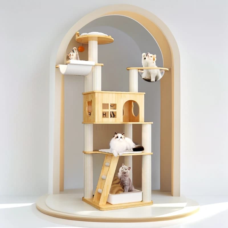 Casa sull'albero per gatti Nuovo stile Casa sull'albero per gatti Struttura da arrampicata per gatti