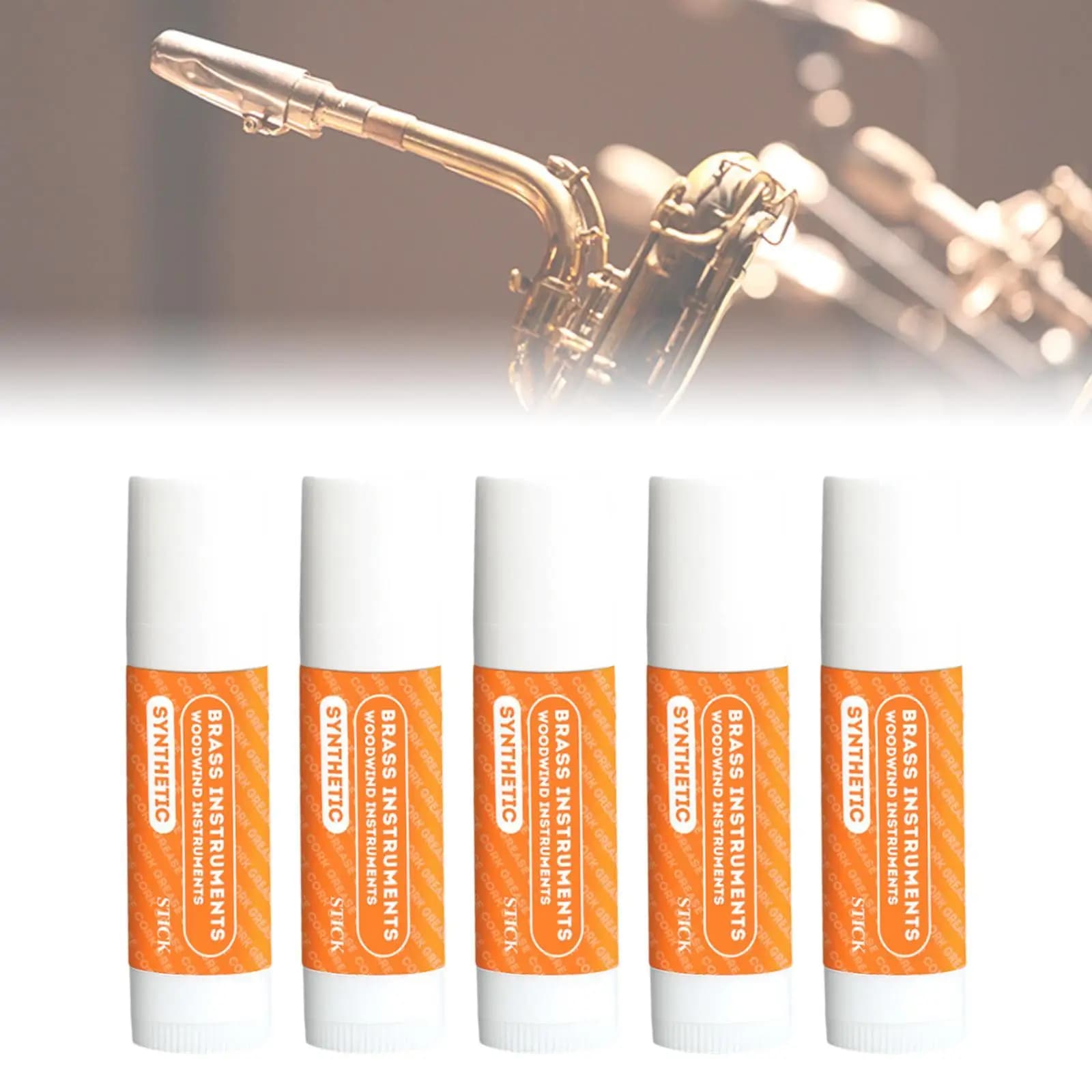 5Pcs Clarinet Cork Grease Cleaning Compact Care Lubricant Flute Maintenance for Woodwind Bassoons Alto Flutes Oboe Trumpets
