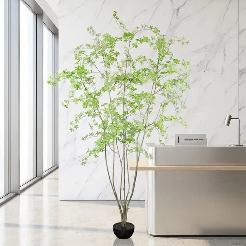 244cm Artificial JAPANESE ENKIANTHUS Tree Faux Leaves Branch Lifelike Leave Evergreen Plant Silk Foliage Realistic Greenery