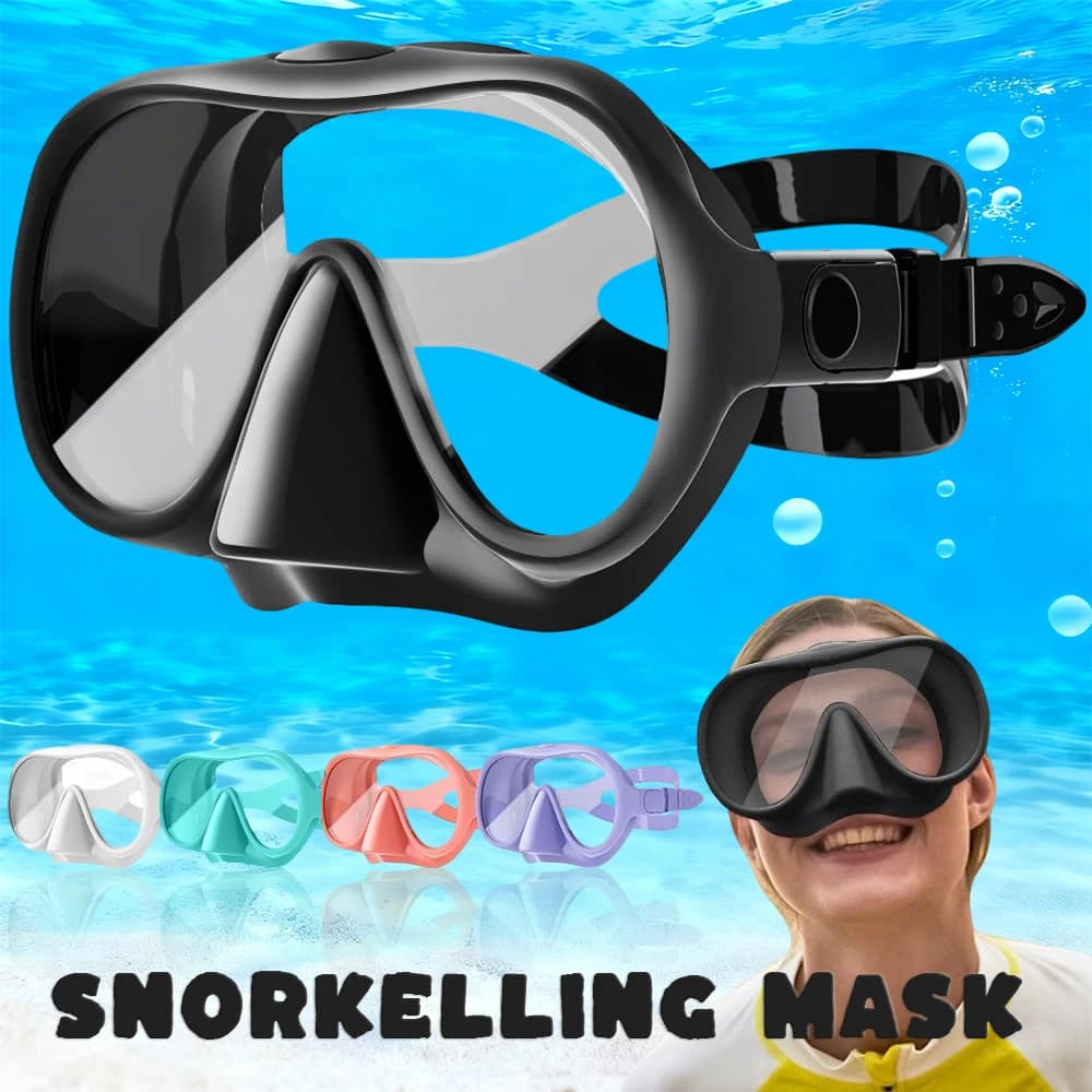 Snorkelling masks, diving masks, silicone swimming goggles, tempered glass lenses leak-proof, high-quality snorkelling equipment