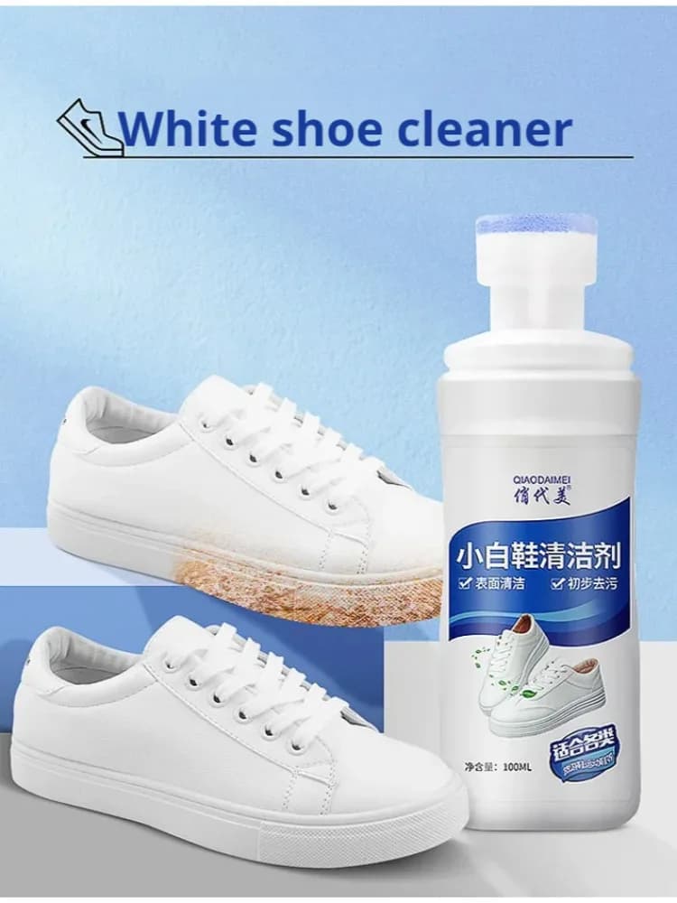 Agente sbiancante speciale per scarpe sportive, pulizia e decontaminazione, agente sbiancante in schiuma senza lavaggio, lucidatura delle scarpe senza lavaggio