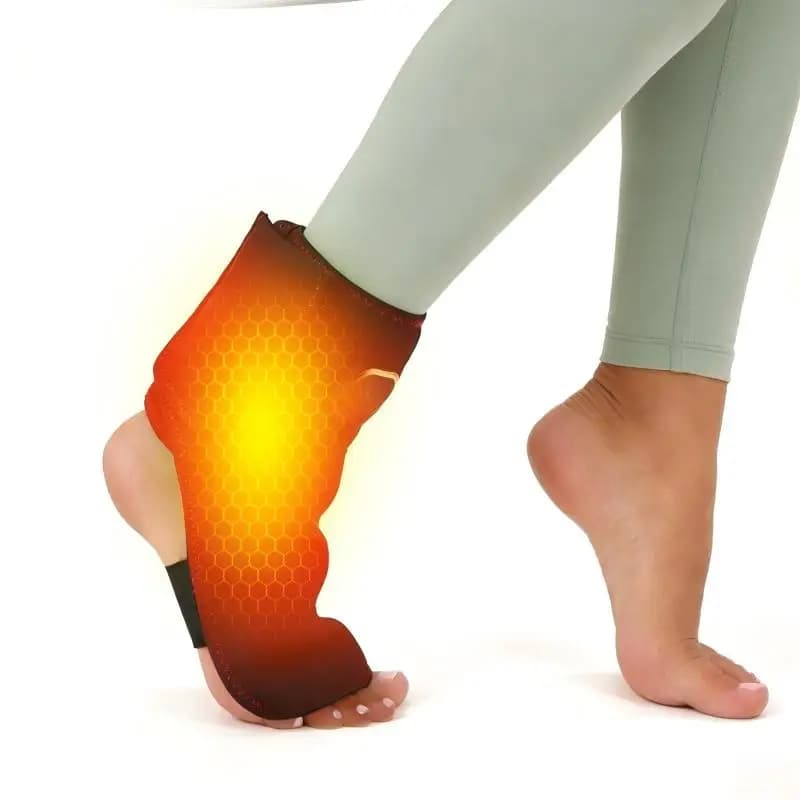 Riscaldamento elettrico Supporto per caviglia Massaggiatore vibrante Impacco caldo Allevia il dolore articolare Inconforto Lesioni in sovrauso Porta USB