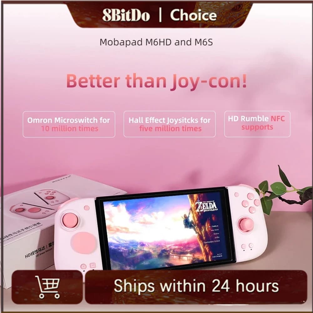 Gamepad MOBAPAD M6/M6 HD Gemini 2, Controller di Gioco con Joystick Hall, Impugnatura Sinistra e Destra per Console Switch NS OLED