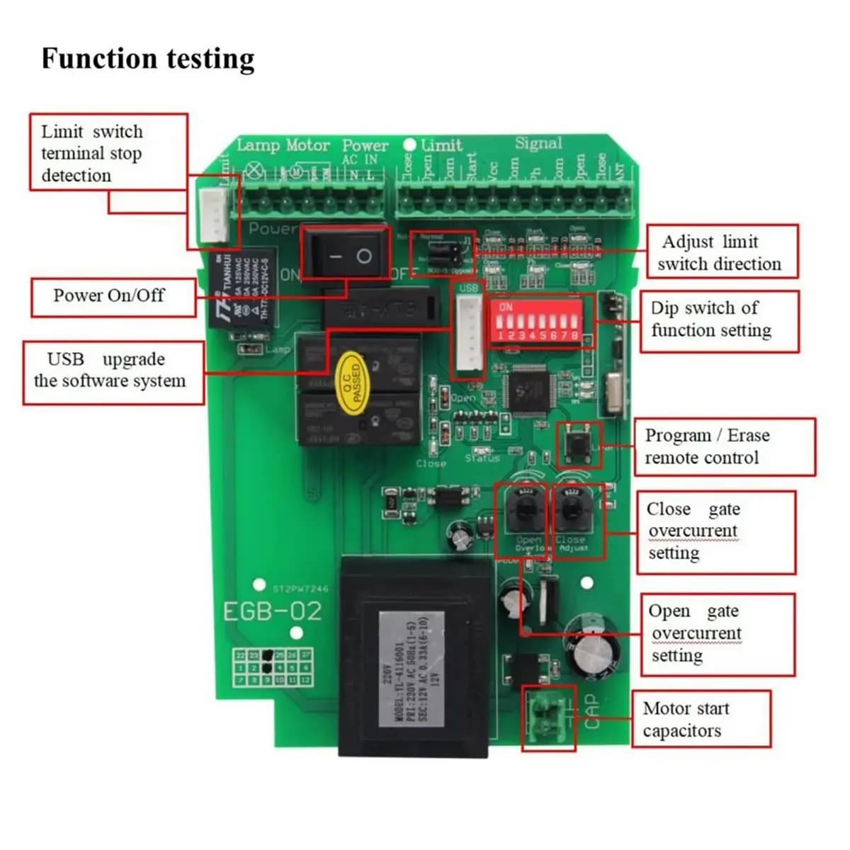DT786 STOCK-AC110 Automatic Sliding Gate Motor Control Board +4 Remote Control for Sliding Gate Opener Access Control System