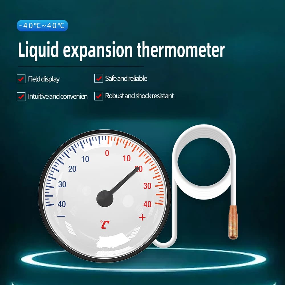 Termometro di espansione con sonda da 1,2 m -40~40 ℃ /0-120 ℃ Termometro incorporato domestico per il trasporto della catena del freddo Molla calda