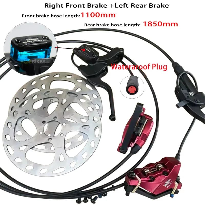 Una Juliet 2 ROMEO Kit freno a disco idraulico Maniglia freno Ebike Power Cut Off Livello freno Freni olio a doppio disco per bici XD-KLBS-DOTS