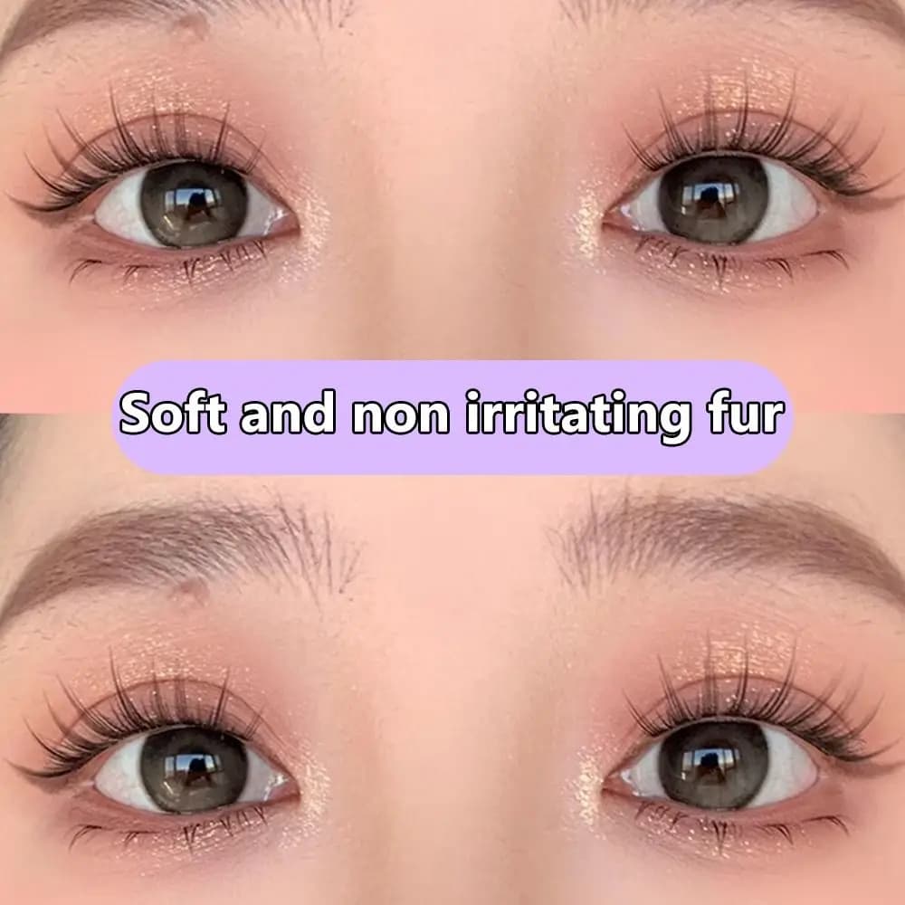 Ciglia Finte 3D con Strisce di Colla in Gel, Stili Multipli per Manga, Anime, Cosplay, Trucco Nude Fai-da-Te, Ciglia da Gatto ed Elfo per Ragazze
