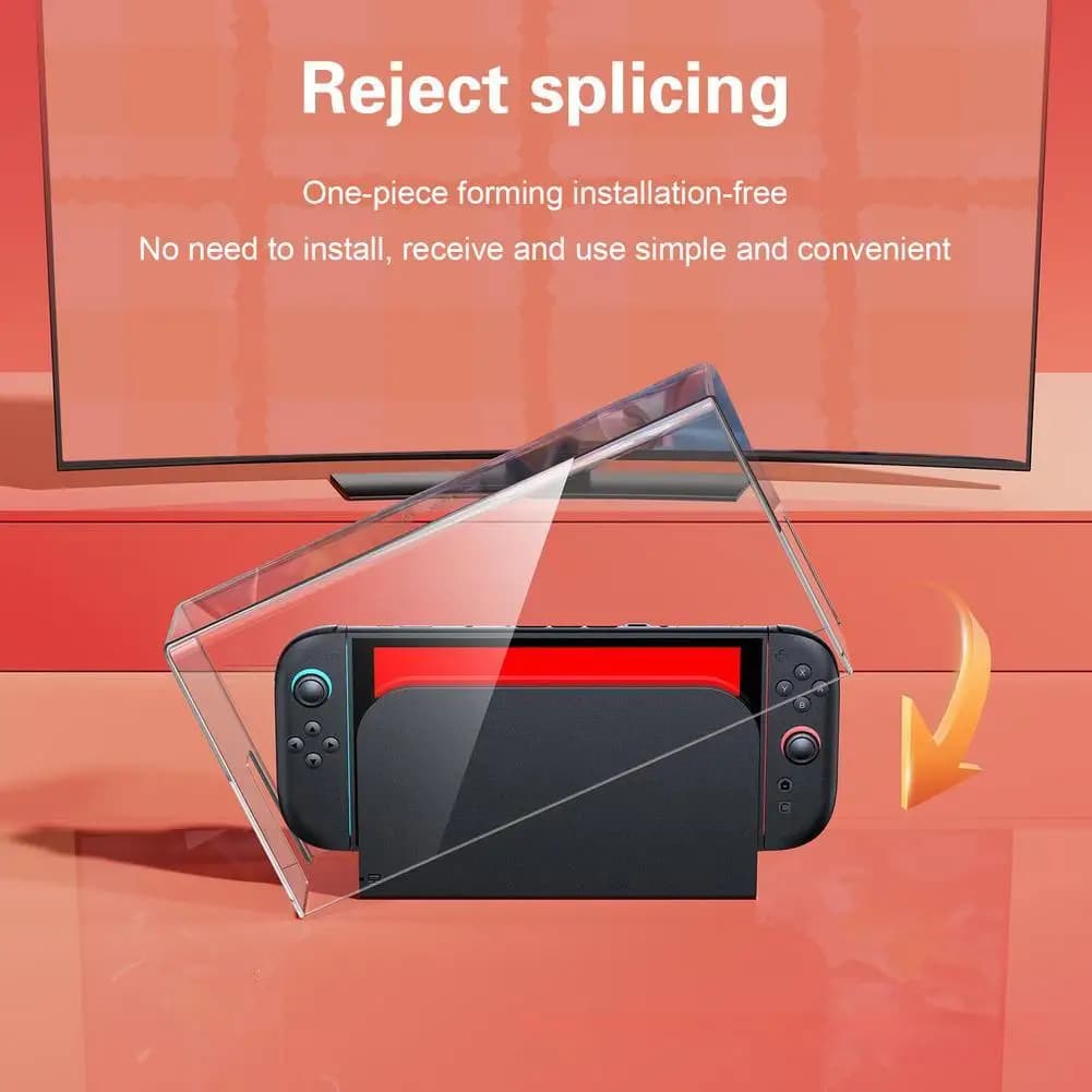 Per SWITCH 2 Custodia antipolvere per dock illuminato Custodia protettiva antipolvere in acrilico per console con accessori per effetti illuminati