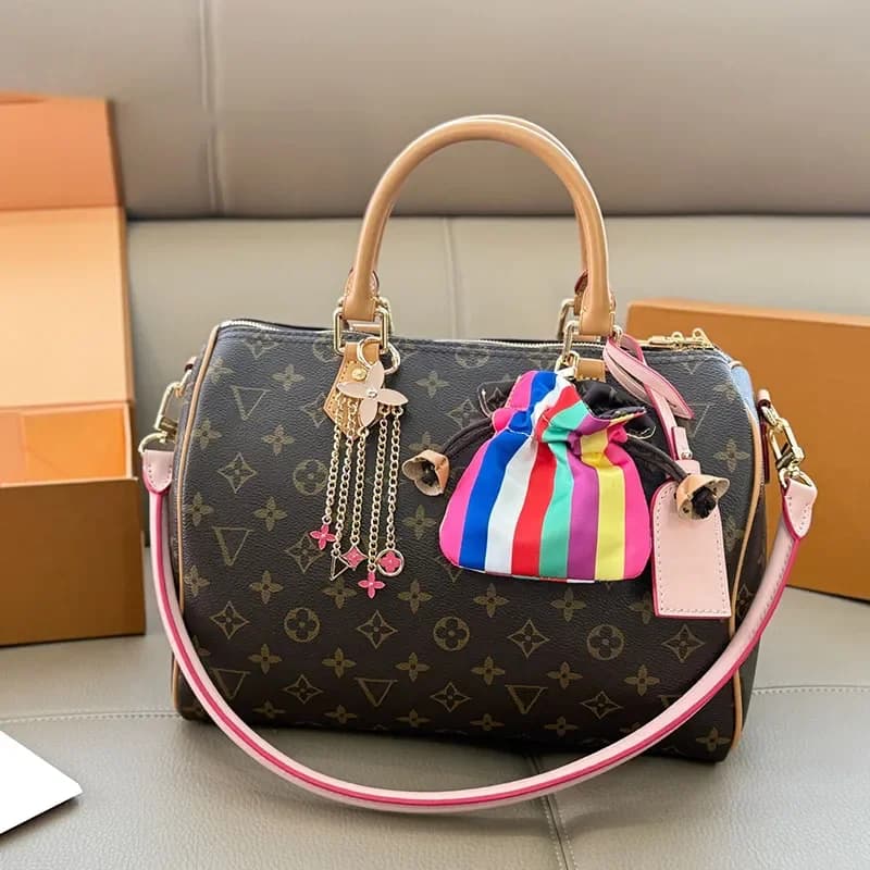 Borsa di Lusso P9 Speedies, Borsa a Tracolla da Donna in Pelle di Struzzo, Borsa a Cuscino Classica, Borsetta a Tracolla, Pochette, Portafoglio, Tote
