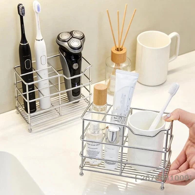 ⚑Stainless Steel Toothbrush Holder Shaving Equipment Storage Rack Electric Toothbrush Organizer Accessories For Bathroom