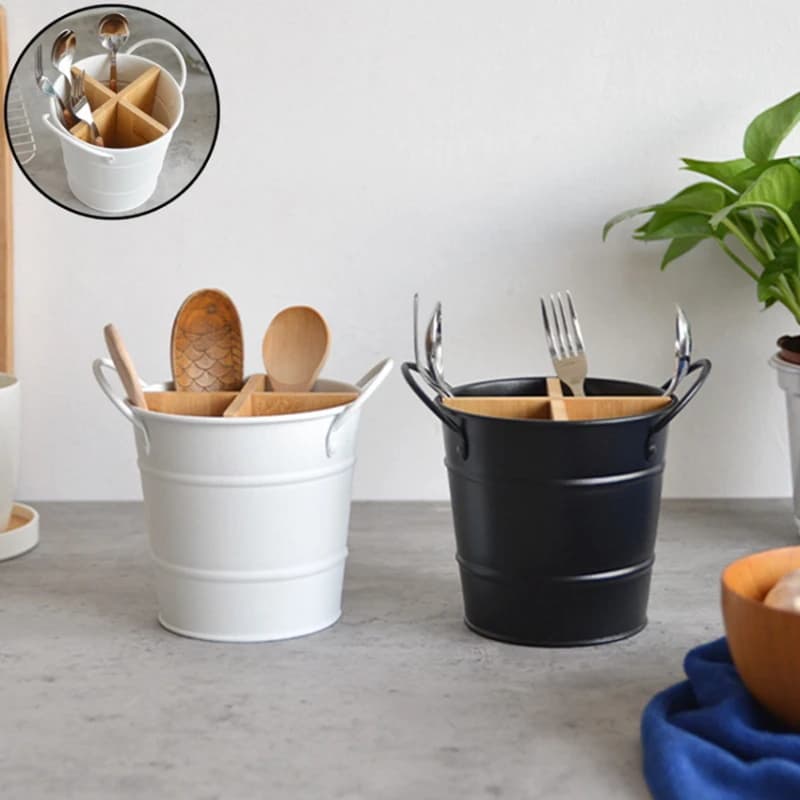 Organizzatore di posate da cucina supporto per coltelli supporto per riporre cucchiaio separato forchetta bacchette strumento di cottura secchio dispensa Organizer