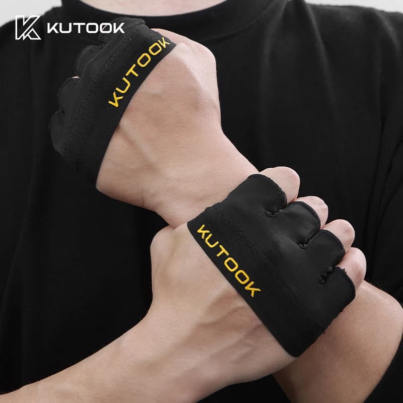 KUTOOK Four finger fitness gloves for men and women Cycling sports gloves with yoga handlebars and breathable anti-slip shock absorption