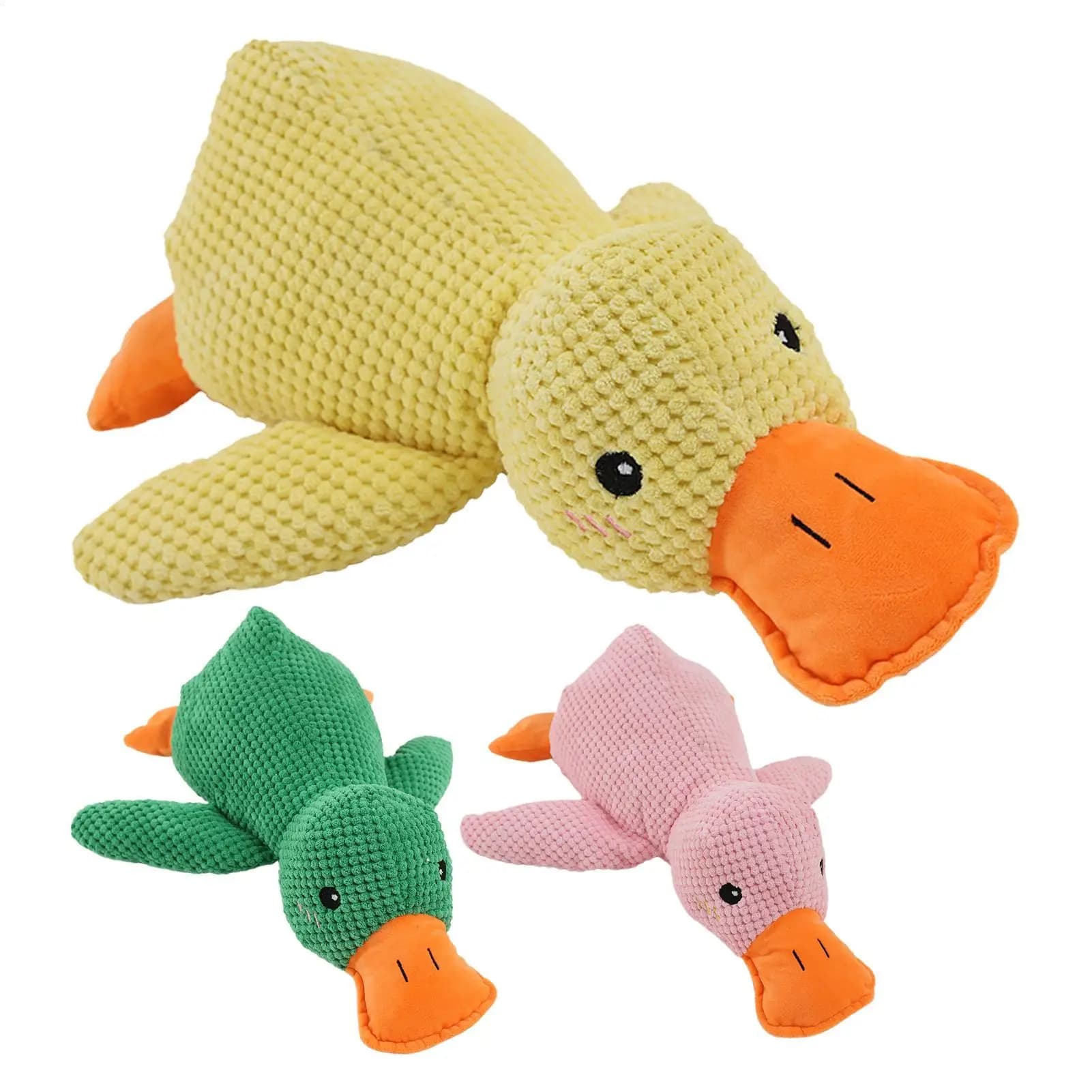 45cm Large Dog Toy Bite Resistant Squeaky Duck Teeth Cleaning Grinding Interactive Plush Toy for Puppy Pet Supplies