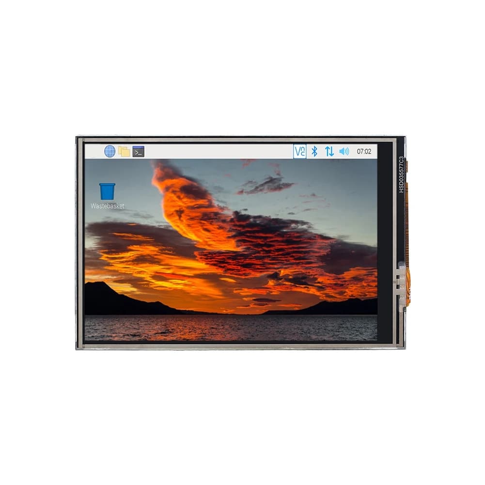 Schermo Touch da 3,5 Pollici AED7 per Raspberry Pi, LCD TFT 480X320 con Interfaccia SPI, Modulo 50 FPS con Custodia in Metallo per Rpi5