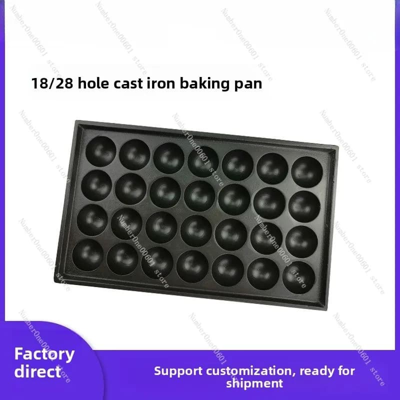 Piastra riscaldante elettrica Takoyaki Grill Pan Octopus Ball Maker in ghisa a 28 fori