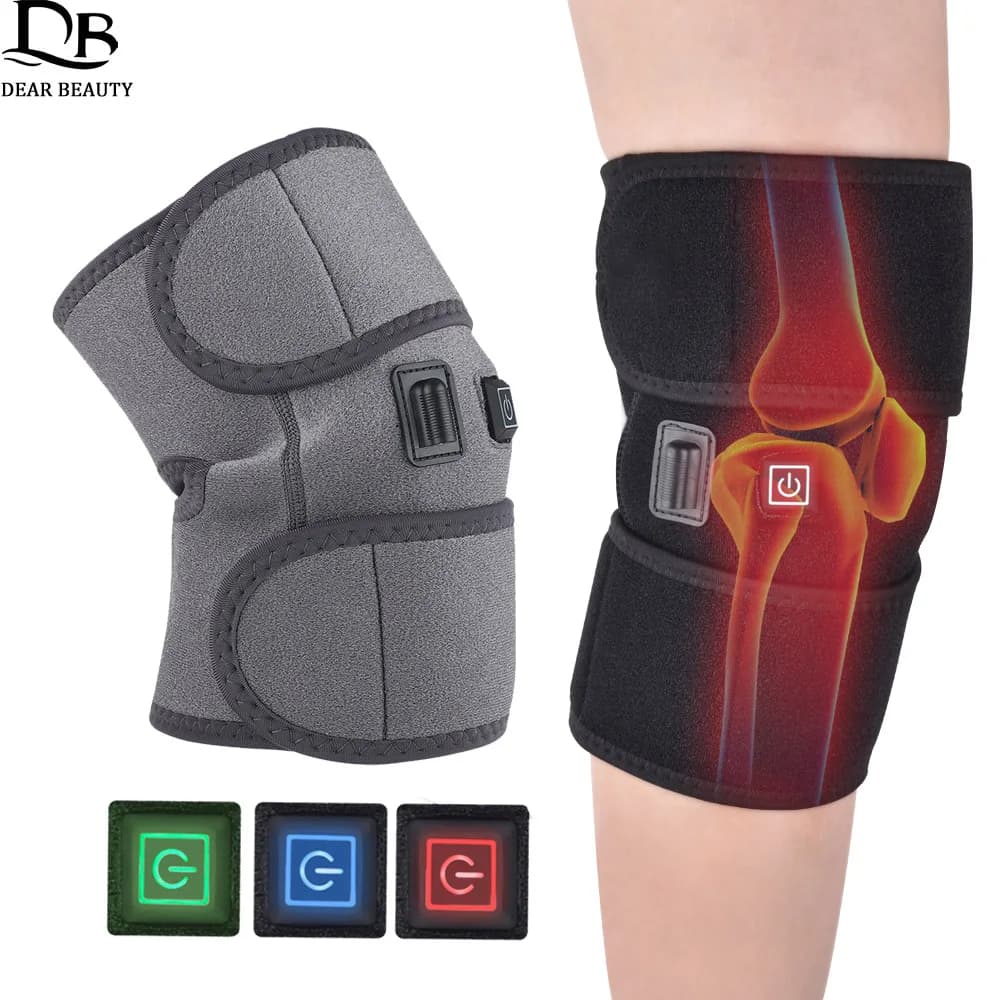 Massaggiatore elettrico per gambe ginocchiere riscaldanti a infrarossi impacco caldo freddo ginocchiera riscaldata USB per alleviare il dolore da artrite rilassamento muscolare