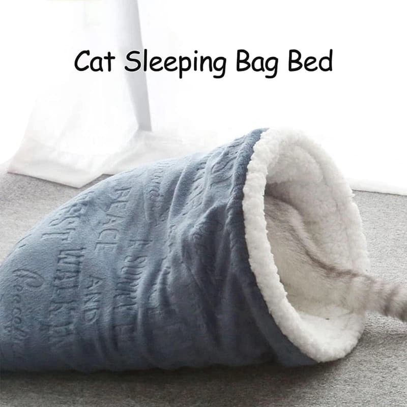 ABPP-New Pussy Bag - Large Shack for cats in soft plush, 360 ° Wrap a comfortable pet coconut bag for indoor cats (blue)