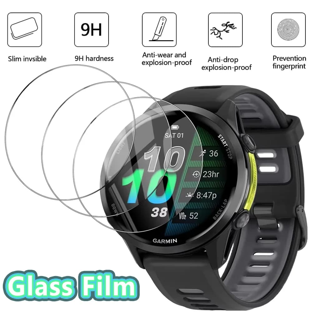 Pellicola Protettiva in Vetro Temperato HD Antiurto per Garmin Fenix 8, Tactix 8, Quatix 8, Venu 4, Active 6, Forerunner 970, 570