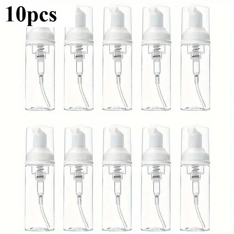 10 Pezzi Flacone con Pompa Schiumogena da 60ml, Dispenser di Sapone Schiumogeno per Pulizia, Viaggio, Cosmetici, Lavaggio Ciglia