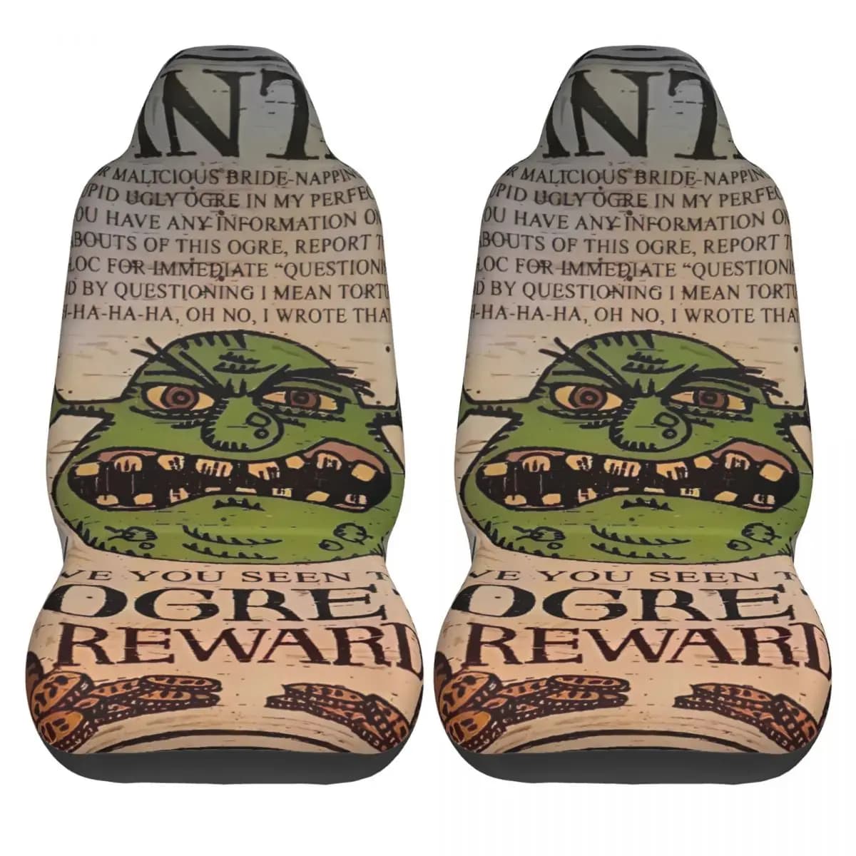 Shreks Pun Car Seat Covers 2 pcs Complete Car Seat Covers Polyester Elastic Seat Covers for Bus