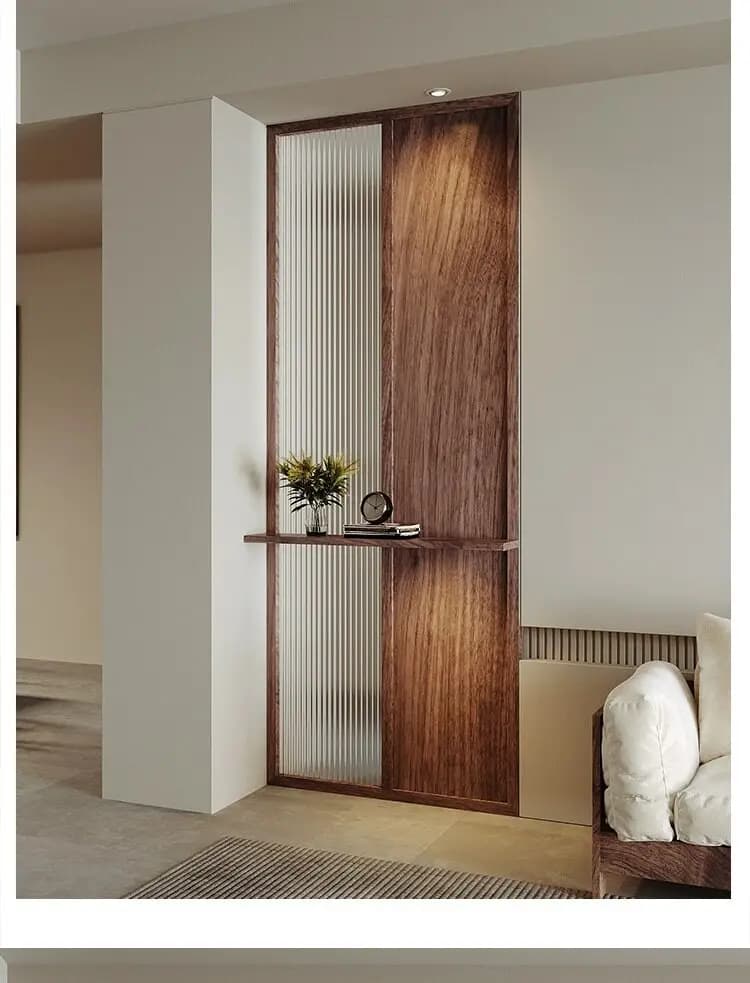 Nuova porta d'ingresso in legno massello in stile cinese, parete divisoria in vetro Changhong per soggiorno, sala da pranzo, divisorio per lavabo