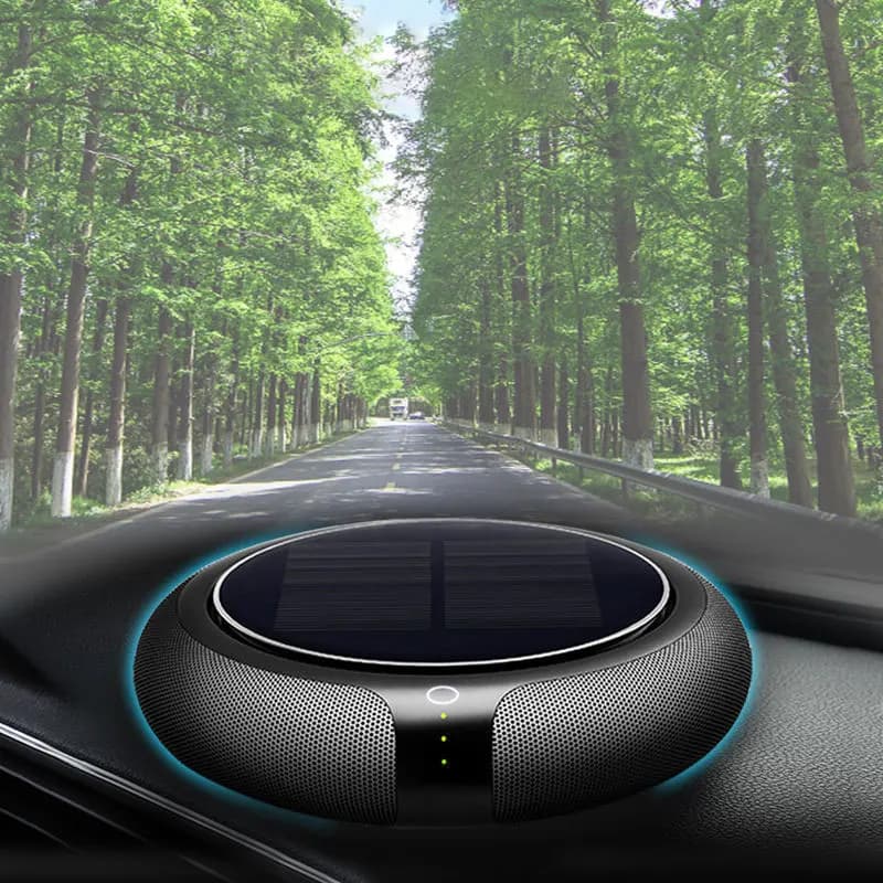 Car Air Purifier HEPA Diffuser Solar Energy Aromat Deodorant for Vehicles Electric Desk Gadgets with Filter