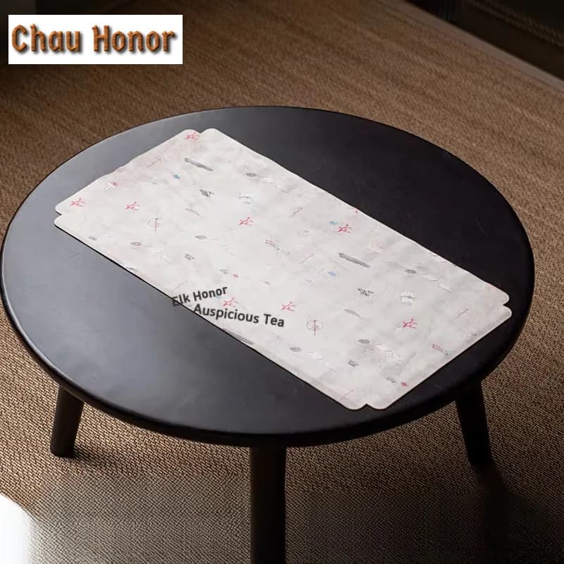 Suede Painted Tea Mat Chinese Small Tea Flag Small Table Flag Waterproof Fiber Zen Tea Tablecloth Tea Ceremony Parts Accessories