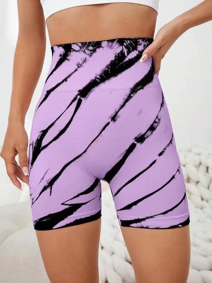 Women's Sportswear Without Sewings Tie-Dye, High Life Yoga Shorts, Leggings Models for Fitness and Exercise