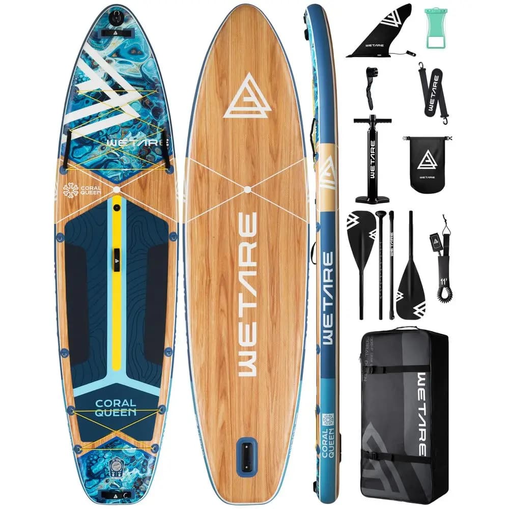 Tavola da Paddle Gonfiabile, SUP Extra Larga da 450 libbre per Adulti, Kayak Gonfiabile con Ponte Antiscivolo e Stabile