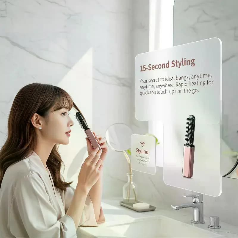 Portable Mini Straight Hair Comb Comb Wireless Charging Curling Iron Portable Styling Electric Comb Does Not Hurt Hair