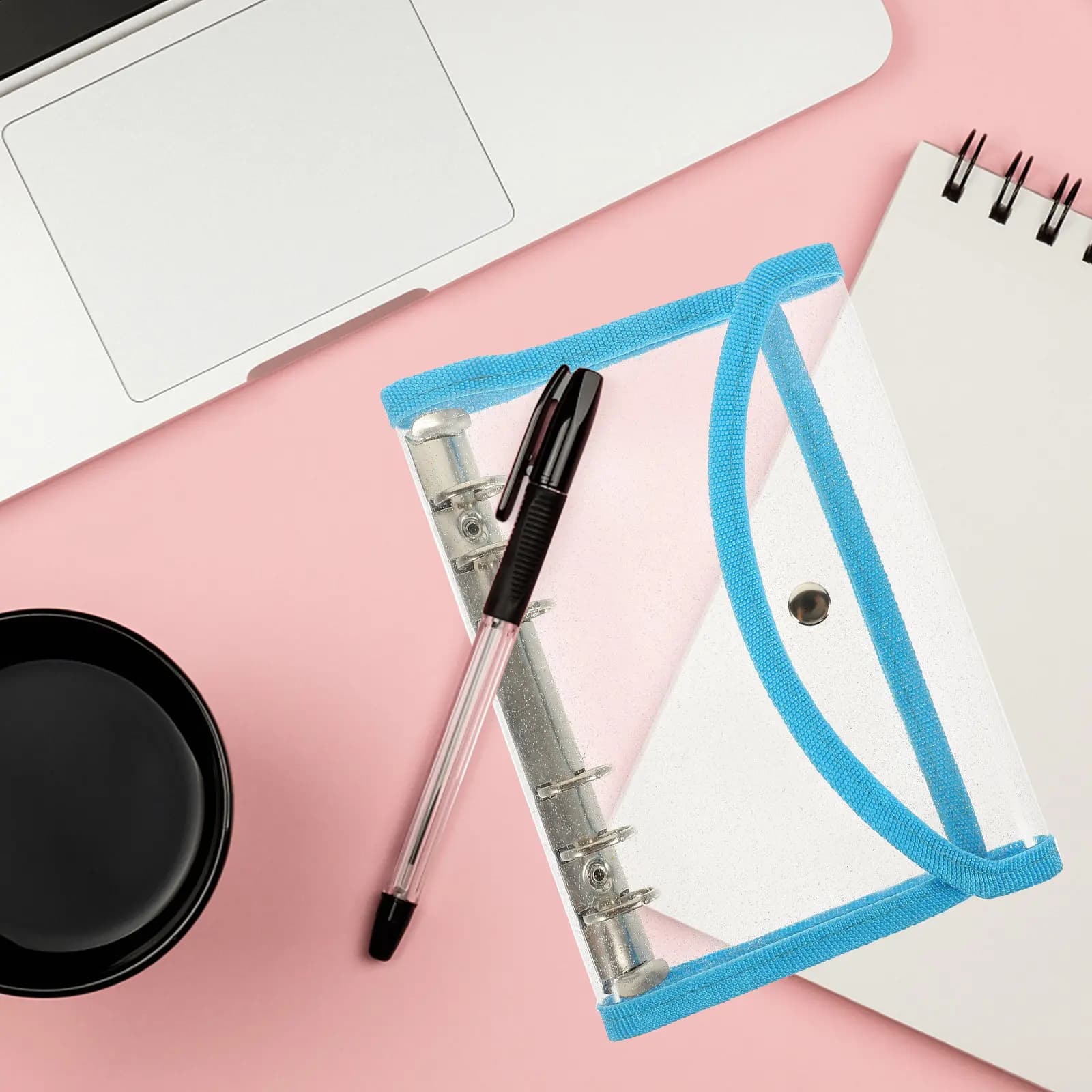 Premium PVC Notebook Cover Binder Shell A6 Size Smooth Scratch Resistant Plastic Binder Cover for Notepad Journal Planner