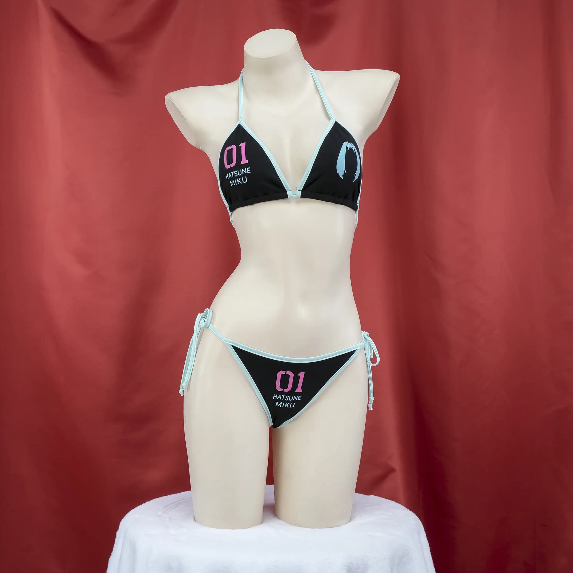 Anime Japanese Cute Girl Cosplay Costume Leather Bikini Set Mini Underwear Backless Bandage Nightwear Cartoon Swimsuit Outfits