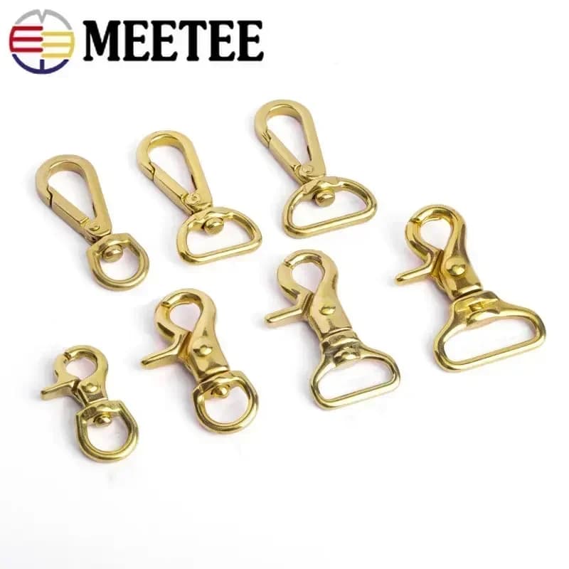 Meetee 2/5 Pz 10-25mm Metallo Ottone Gancio Fibbia Moschettone Borsa Chiusura Aragosta Girevole Trigger Clip Cane Scatto fibbie Accessori FAI DA TE